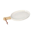 Ceramic Plate With Wooden Handle 13"