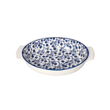 Ceramic Round Serving Pan 7" Blue Flower