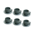 Ceramic Tea Cup With Saucer Green 220ml (Set of 6)