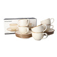 Ceramic Tea Cup With Saucer White 220ml (Set of 6)