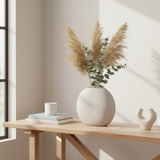 Ceramic Vase Circular 29cm Grey