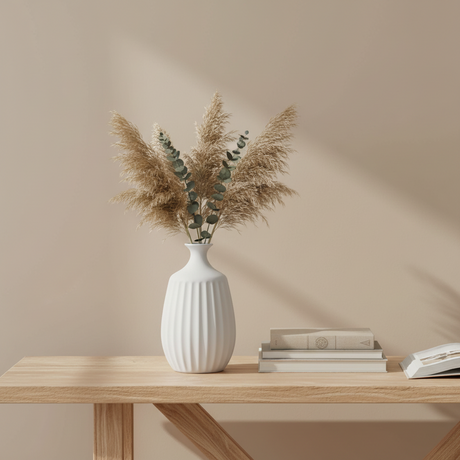 Ceramic Vase Narrow Neck 31cm White