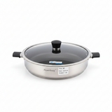 Stainless Steel Karahi 32cm With Glass-Lid