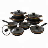 Non-Stick 12 Pcs Cookware Set With Glass Lids