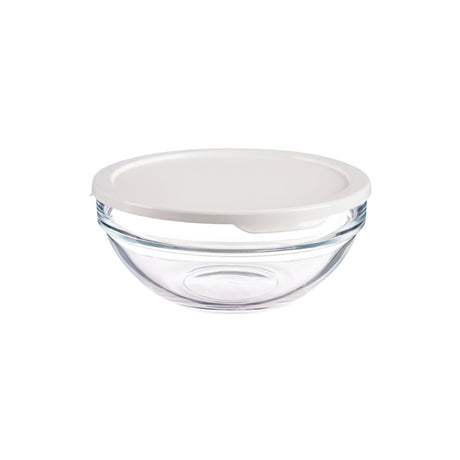 Chefs Round Lunch Box With White Lid 595ml