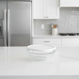 Round Glass Bowl With White Lid 595ml