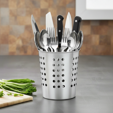 Conical Steel Cutlery Holder Large
