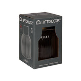 Crystal Vase Stripes Gold Large Anthracite