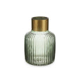Crystal Vase Stripes Gold Large Green