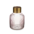Crystal Vase Stripes Gold Large Pink