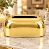 Curved Tissue Box Gold