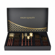 Stainless Steel Cutlery Set 24pcs Red & Gold