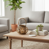 Cylind Grey Canle Holder With Handle 18cm