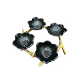 Damascus Crown Four Dish Black & Gold