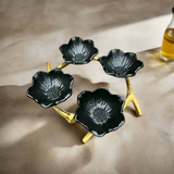 Damascus Crown Four Dish Black & Gold