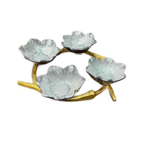 Damascus Crown Four Dish Silver & Gold