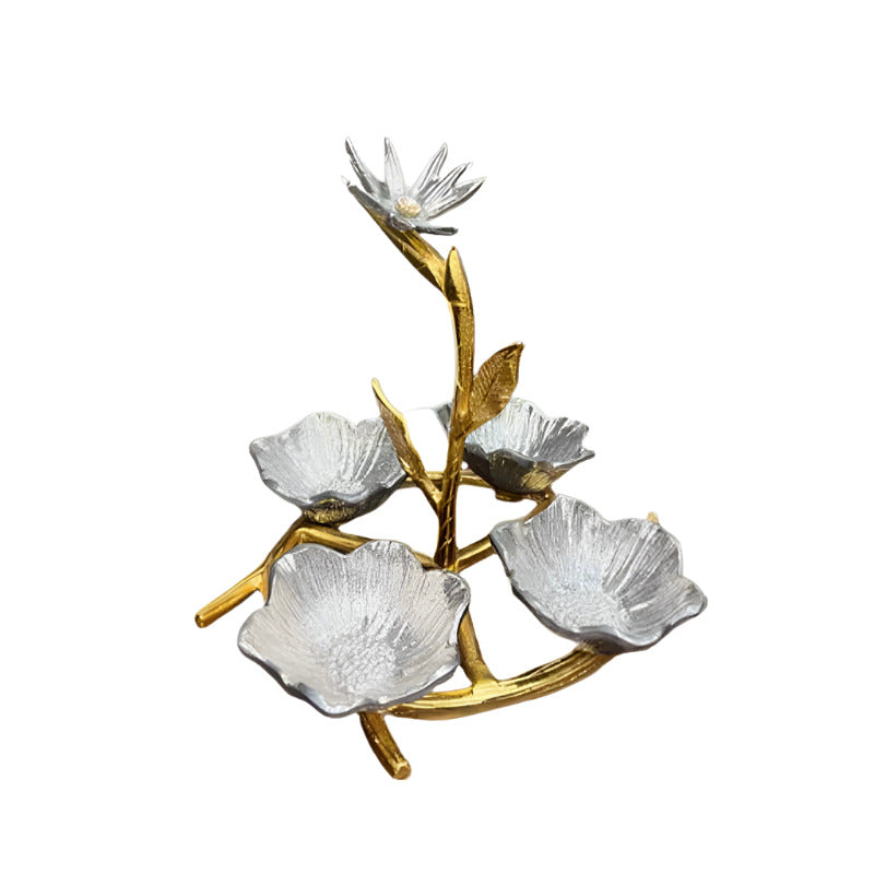 Damascus Crown With Stem Flower Silver & Gold
