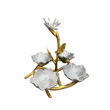 Damascus Crown With Stem Flower Silver & Gold