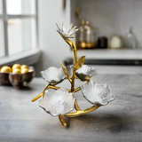 Damascus Crown With Stem Flower Silver & Gold