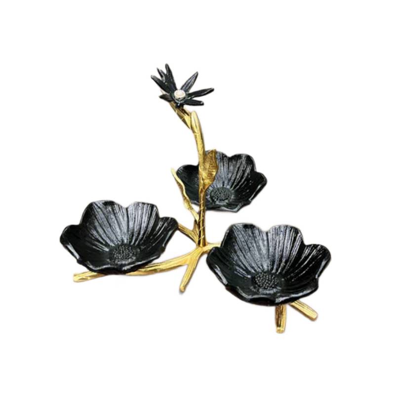 Damascus Dry Fruit Serving Stand Gold & Black