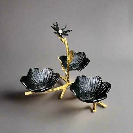Damascus Dry Fruit Serving Stand Gold & Black