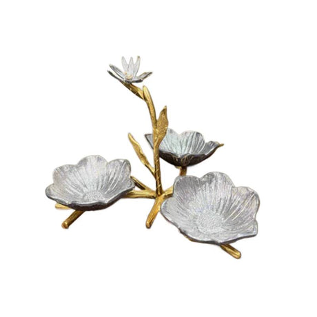 Damascus Dry Fruit Serving Stand Silver & Gold