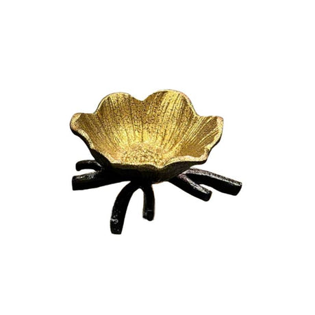 Damascus Flower Dish Antique Gold & Black