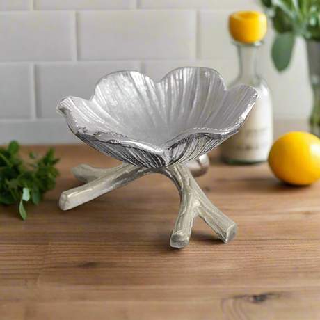 Damascus Flower Dish Silver Large