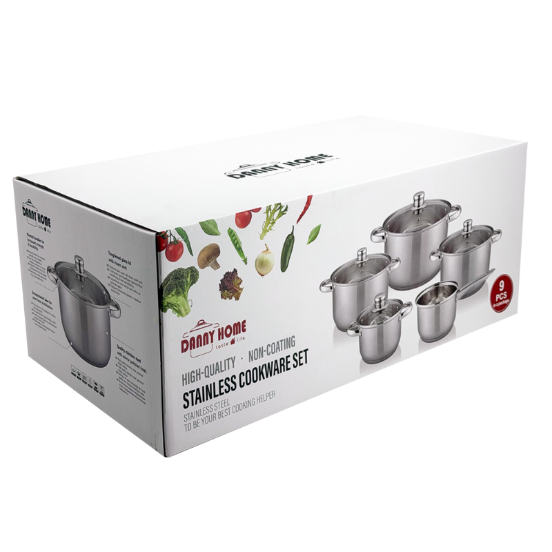 Danny Home Stainless Steel Cookware 9 Pcs Set
