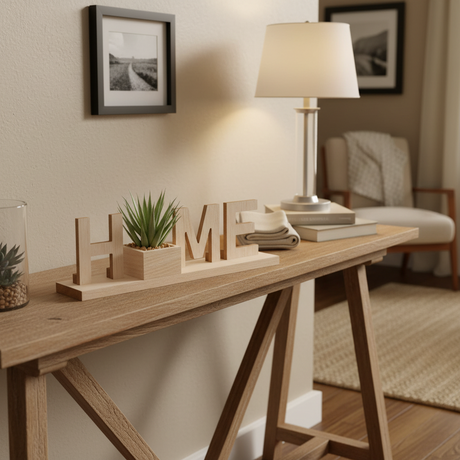 Decorative Sign Home With Plant