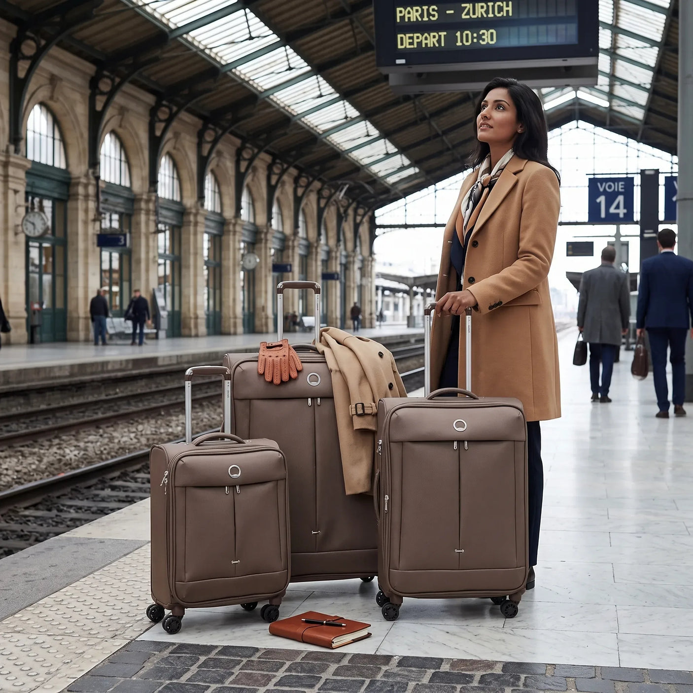 Delsey 3 Pcs Luggage Set Chestnut