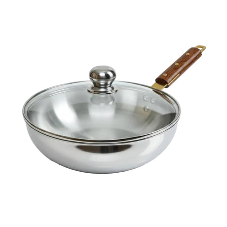 Delvo Wok With Glass Lid 30cm
