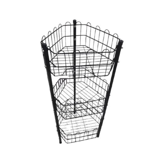 Diamond Vegetable Basket Black 3 Layer
