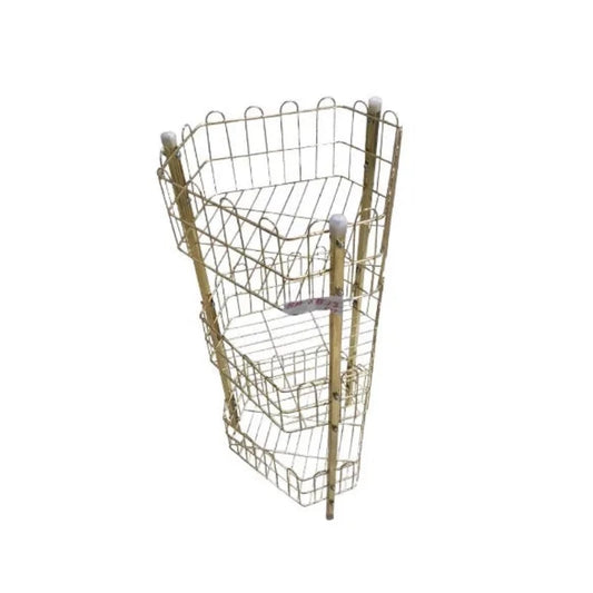 Diamond Vegetable Basket Gold 3 Layer