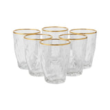 Diamond Gold Rimmed Serving Glass 270ml (6pcs)