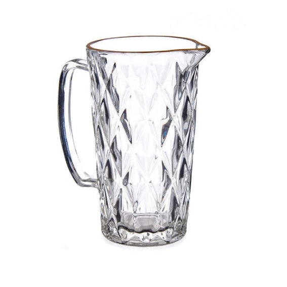 Diamond Shape Water Jar With Gold Edge 1Ltr