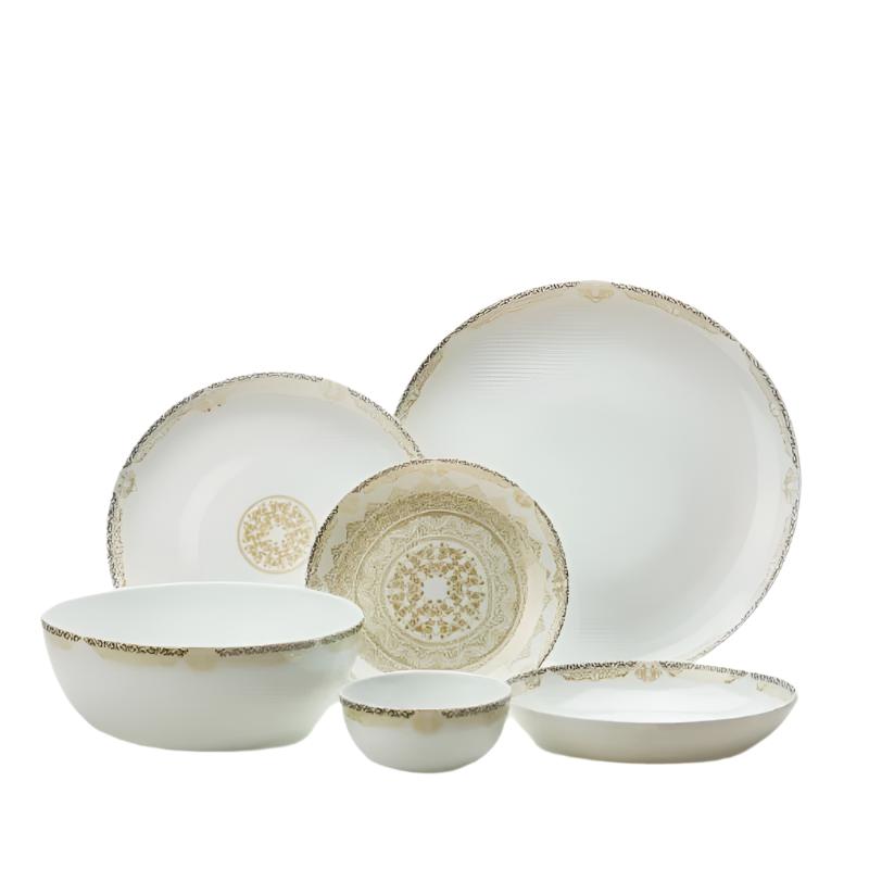 Golden Opal Diwali Olive Green Dinner Sets (Set of 26pcs)
