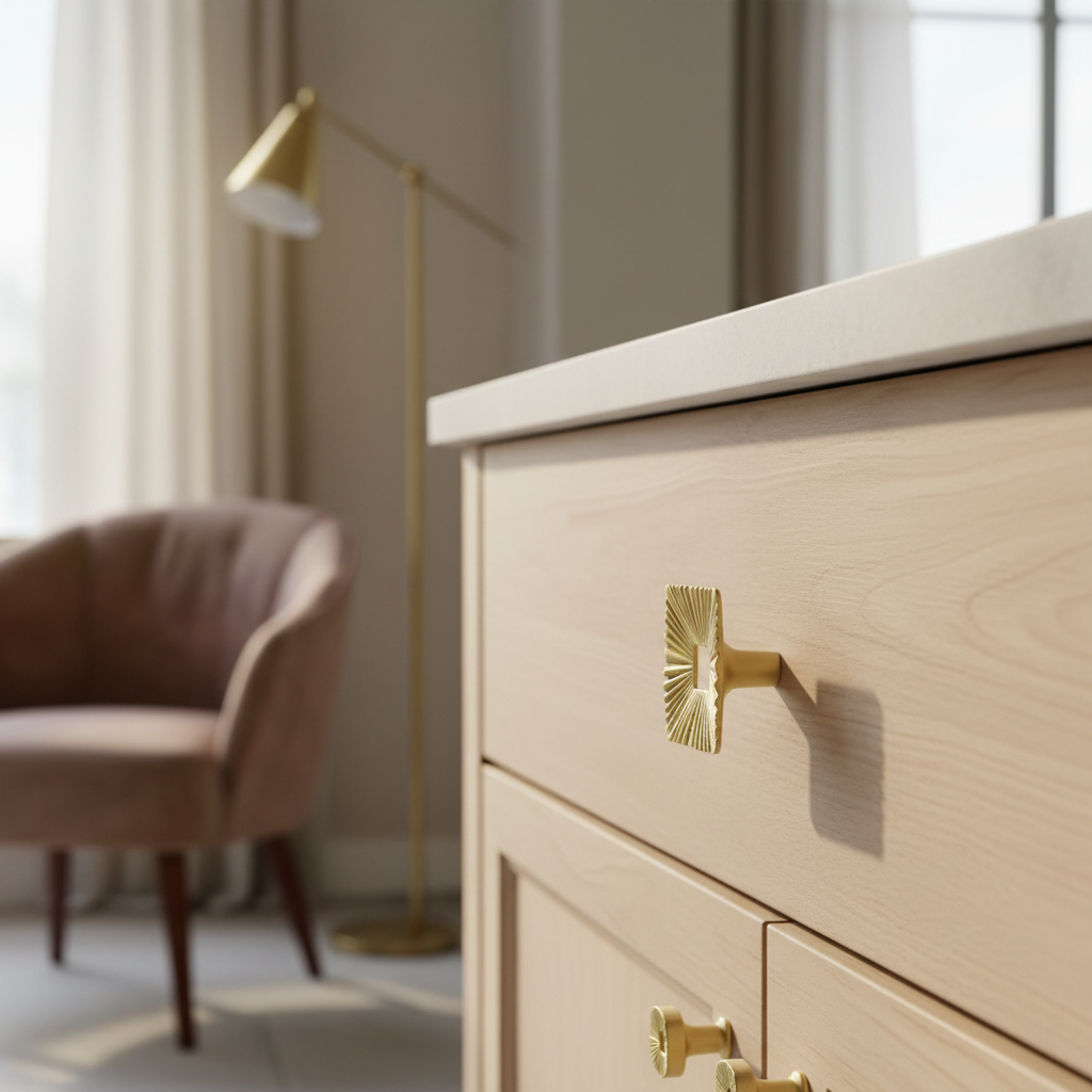 Furniture Knob Square Ivory 35mm