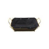 Metal Square Basket With Fabric 40.5 x 26 x12cm Gold