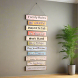 Hanging Wall Wooden Frame (Family Rules)