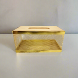 Stainless Steel Tissue Box Wooden Lid