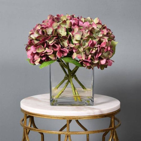 Hydrangea in Glass Vase
