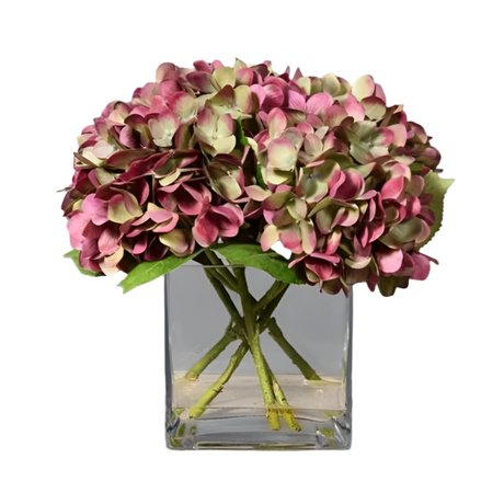 Hydrangea in Glass Vase