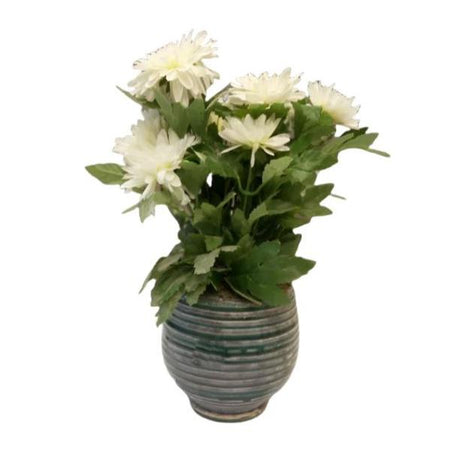 Faux Flowers in Vintage Vase