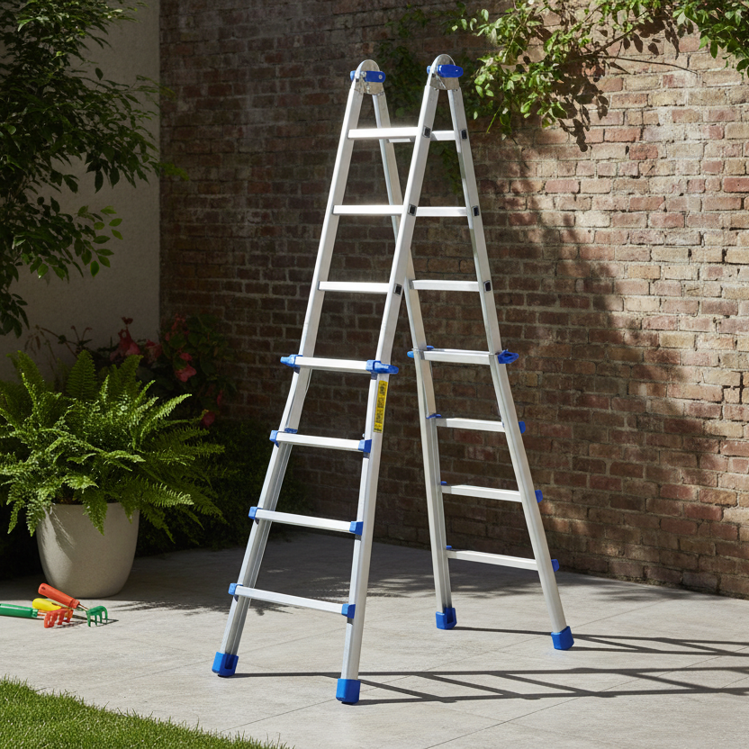 Telescopic Ladder Eiffel 5-10 Steps (Made in Italy)