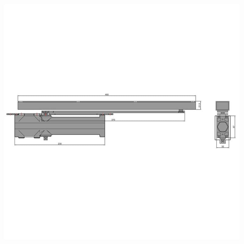 EuroArt Concealed Door Closer Satin Brass Painted