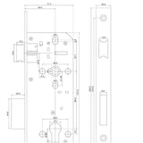 Euro Profile Mortise Lock 65mm Key & Turn Cylinder