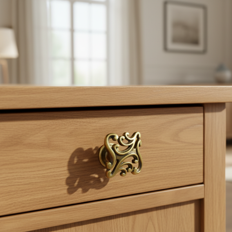 Drawer Knob Antique Brass 32mm