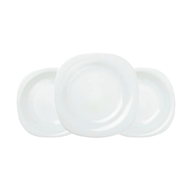 Golden Opal Carine Plain White Dinner Sets (Set of 18pcs)