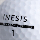 Decathlon Inesis Distance 100 Golf Balls (12 balls pack) White